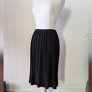 Vintage Black Stretch Slinky Trumpet Skirt by Chico's Travelers Size 2